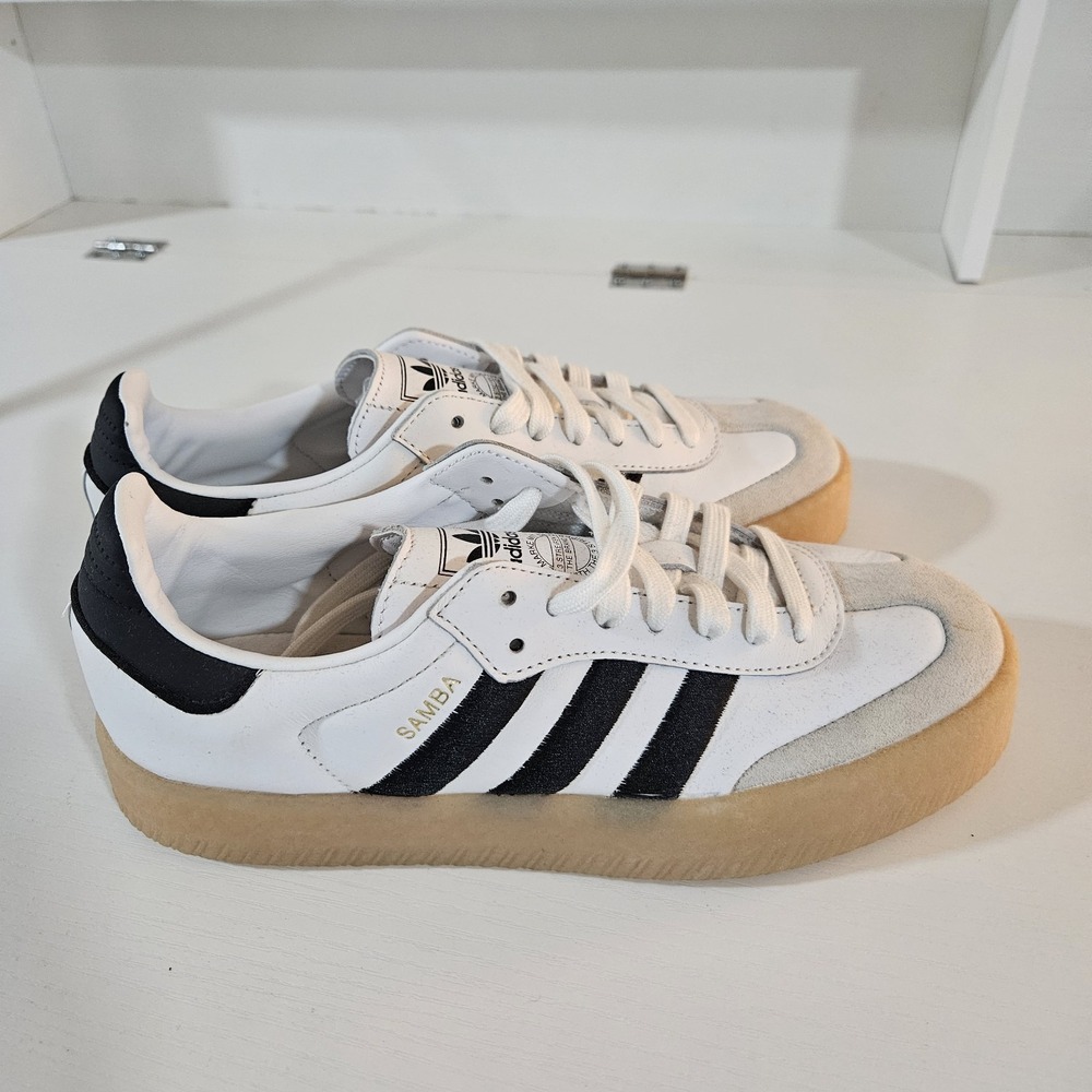 adidas Sambae Platform Sneakers White Black Gum IG5744 Women Size 8 NWOB